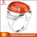 expensive jewelry ring rhodium plated silver fashion ring with agate